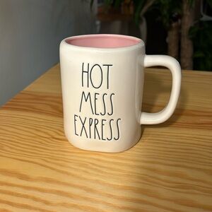 Rae Dunn Mug “Hot Mess Express” - Pink Interior